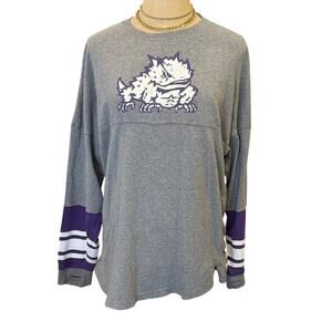 TEXAS CHRISTIAN UNIVERSITY TCU Horned Frogs Long Sleeve Pressbox Tee T-Shirt S